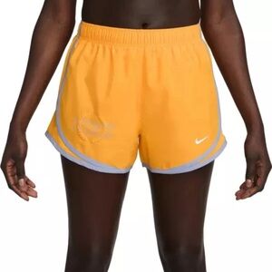 NEW Nike DRI-FIT Tempo Running Shorts Medium Orange Purple Raised Olive Leaves